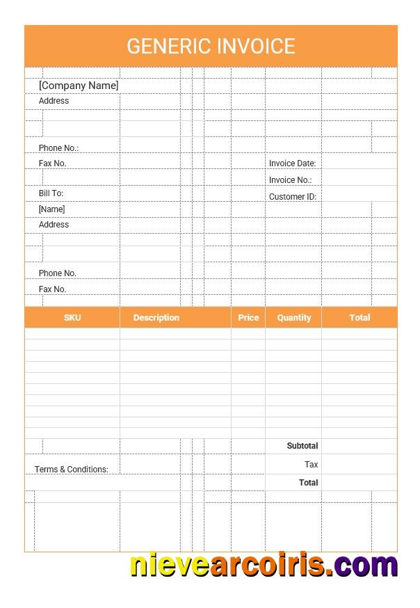 Editable Generic Invoice